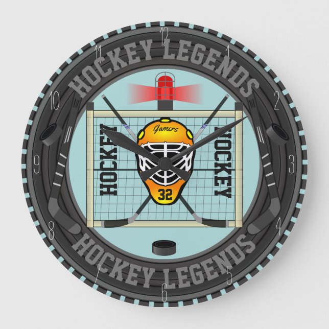 Personalised Hockey Legends Clock (Front)