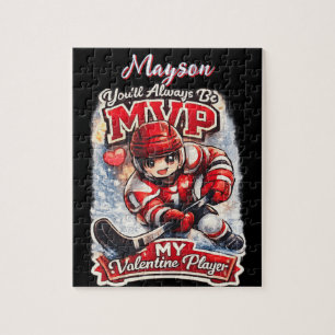 Personalised Hockey MVP My Valentine Player Jigsaw Puzzle