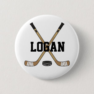 Personalised Hockey Name Hockey Pinback Flare 6 Cm Round Badge
