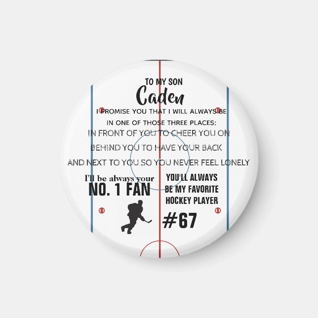 Personalised Hockey NO.1 FAN Magnet (Front)