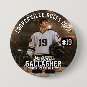 Personalised Hockey Photo Button