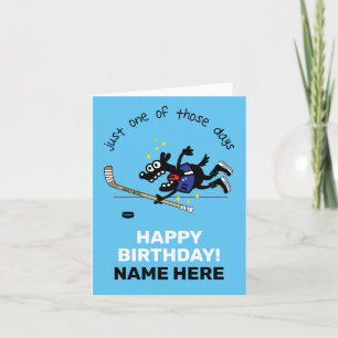 Personalised Hockey Player Birthday Hockey Dog Card