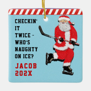 personalised hockey player collectable ceramic ornament