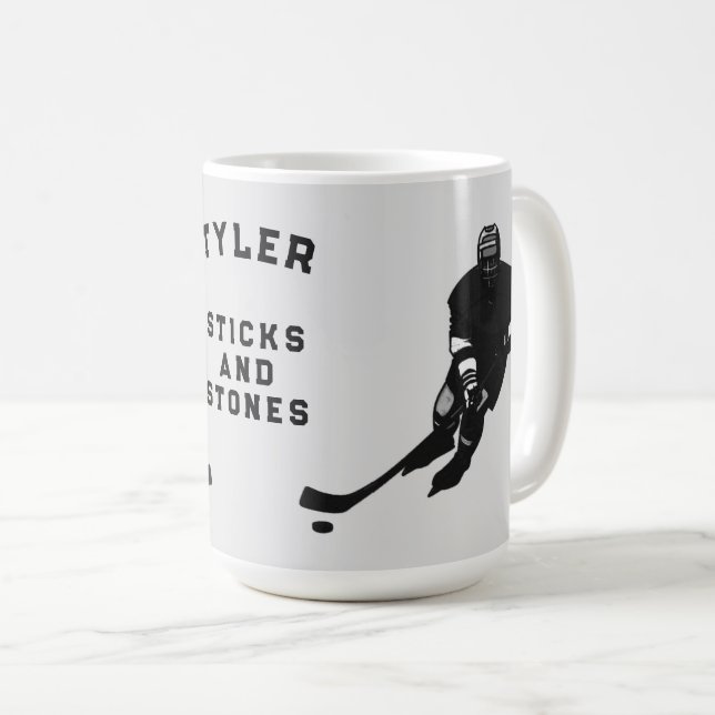 Personalised hockey player gift ideas coffee mug (Front Right)