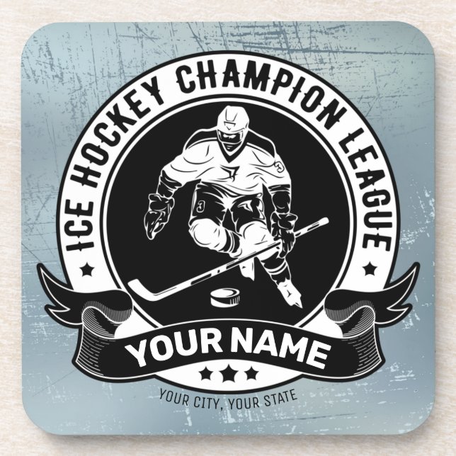 Personalised Hockey Player Ice Rink Team Athlete Coaster (Front)