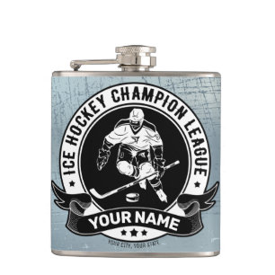 Personalised Hockey Player Ice Rink Team Athlete  Hip Flask