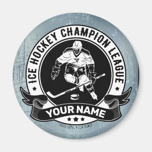 Personalised Hockey Player Ice Rink Team Athlete Magnet