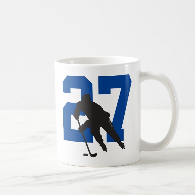 Personalised Hockey Player Number Coffee Mug (Right)