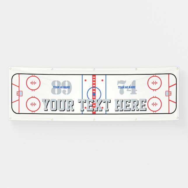 Personalised Hockey Rink Diagram Design on a Banner (Horizontal)