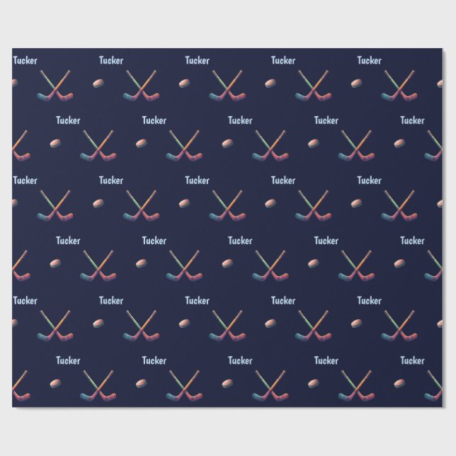 Personalised Hockey Wrapping Paper  (Flat)