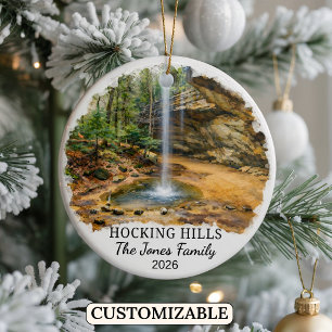 Personalised Hocking Hills State Park, Custom Ohio Ceramic Ornament