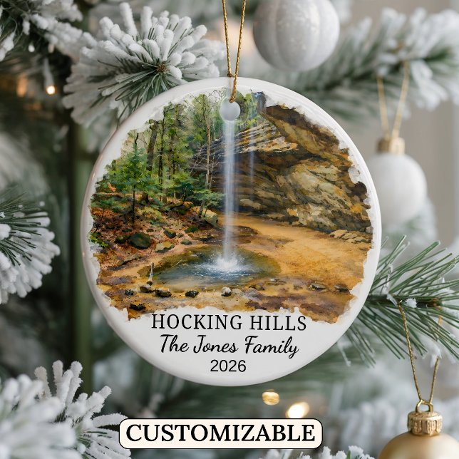 Personalised Hocking Hills State Park, Custom Ohio Ceramic Ornament (Creator Uploaded)