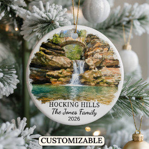 Personalised Hocking Hills State Park, Custom Ohio Ceramic Ornament