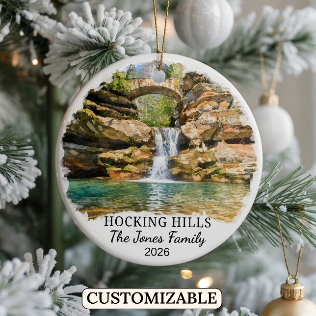 Personalised Hocking Hills State Park, Custom Ohio Ceramic Ornament (Creator Uploaded)