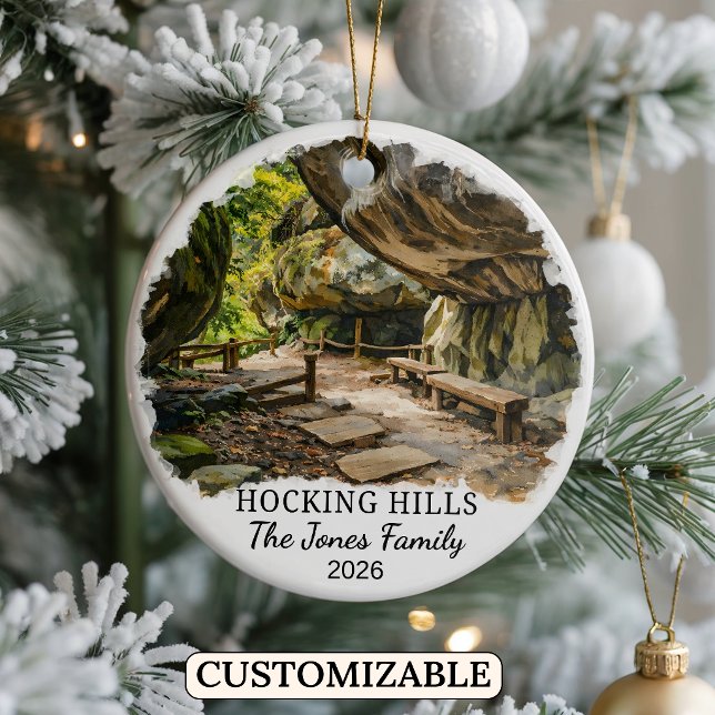 Personalised Hocking Hills State Park, Custom Ohio Ceramic Ornament (Creator Uploaded)