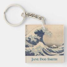 Personalised Hokusai Acrylic Keychain