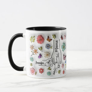 Personalised Holding Mum‘s Hand - 2 Children Mug