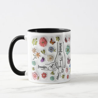 Personalised Holding Mum‘s Hand - 2 Children Mug