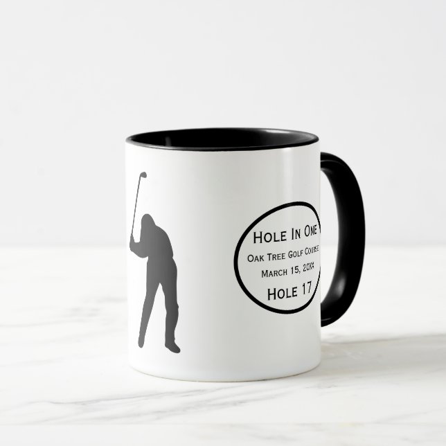 Personalised Hole In One Man Cave GOLFER'S Lodge Mug (Front Right)