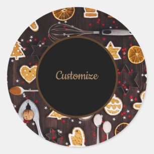 Personalised Holiday Baking Classic Round Sticker