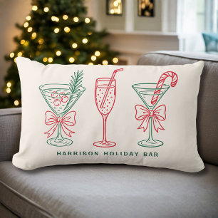 Personalised Holiday Bar Christmas Lumbar Cushion