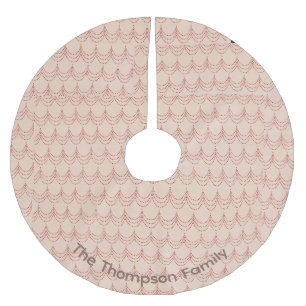 Personalised Holiday Beige Faux Chandelier Drapes Brushed Polyester Tree Skirt