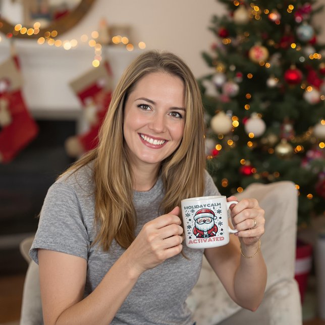 Personalised Holiday Calm Santa Coffee Mug (Creator Uploaded)