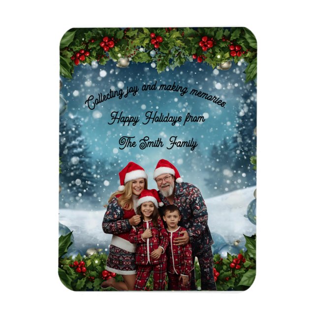 Personalised Holiday Card Magnet (Vertical)