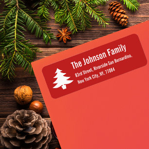Personalised Holiday Christmas Tree Return Address Label