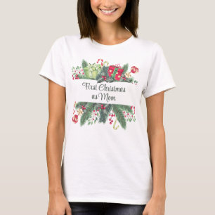 Personalised Holiday Festive First Christmas T-Shirt