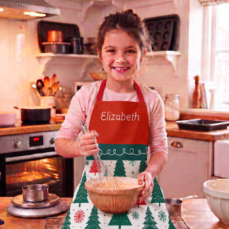 Personalised Holiday Girls Festive Apron