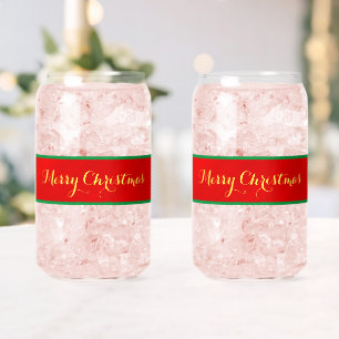 Personalised Holiday Glamour Can Glass