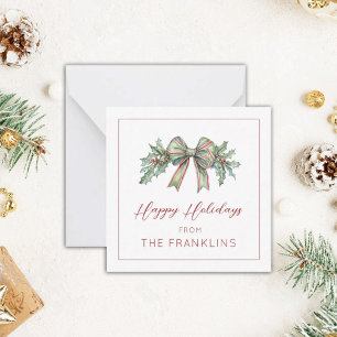 Personalised Holiday Greenery  Gift Enclosure Card