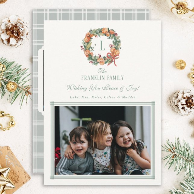 Personalised holiday monogram photo cards digital  (Creator Uploaded)