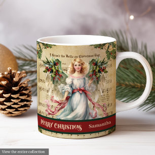 Personalised Holiday Mug Retro Angel Celebration