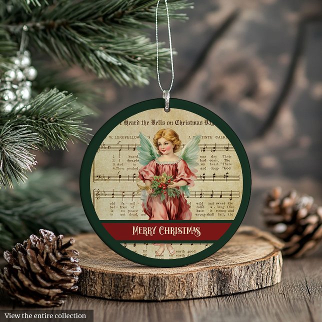 Personalised Holiday Ornament Vintage Angel Style (Personalized Holiday Ornament Vintage Angel Style)