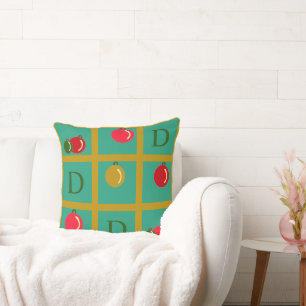 Personalised Holiday Ornamental Squares on Gold Cushion