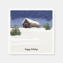 Personalised Holiday Party Cocktail Napkins