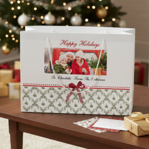 Personalised Holiday Photo Name Large Gift Bag