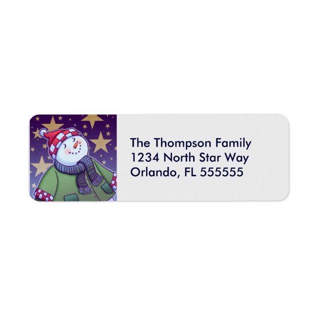 Personalised Holiday Snowman Return Address Labels (Front)