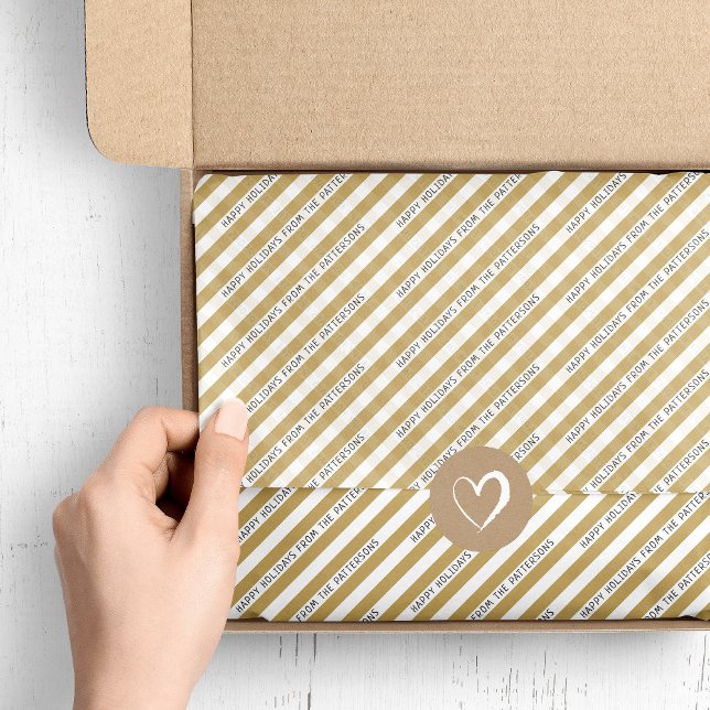 Personalised Holiday Stripes | Editable Colours Tissue Paper (Creator Uploaded)