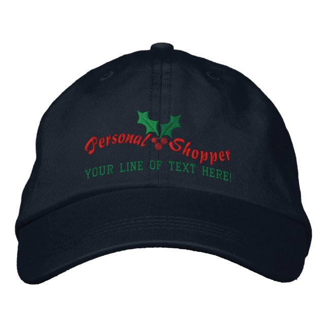 Personalised Holidays Personal Shopper Embroidered Hat (Front)
