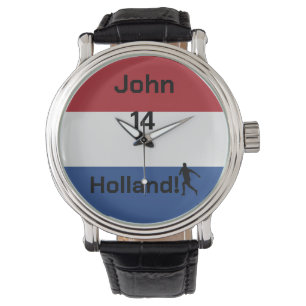 Personalised Holland Flag Soccer Pride   Watch