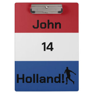 Personalised Holland Flag Soccer Stationery Clipboard