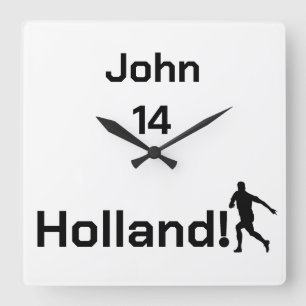 Personalised Holland Soccer Athletic Spirit Square Wall Clock
