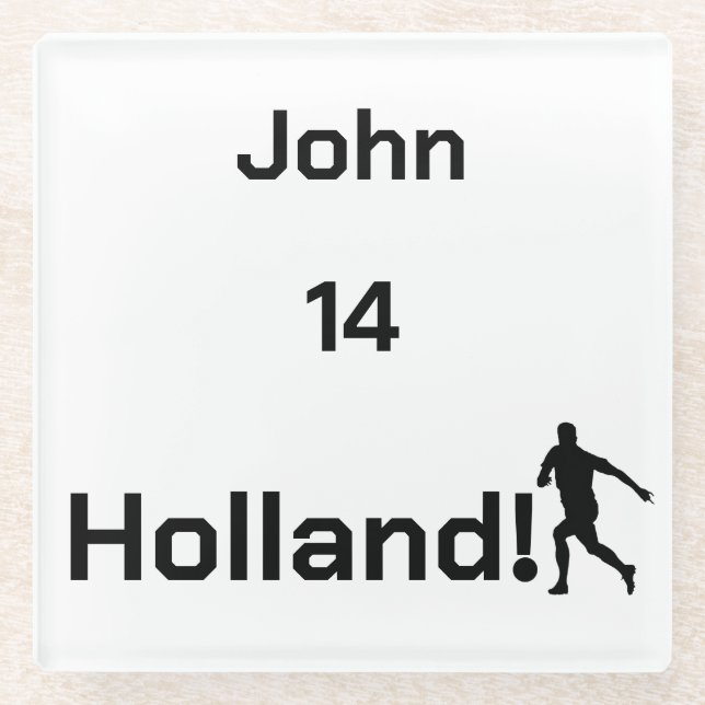 Personalised Holland Soccer Fan Barware Glass Coaster (Front)