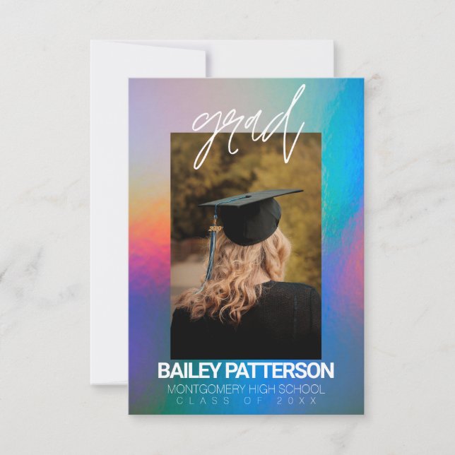 Personalised Holographic Graduation Announcement (Front)