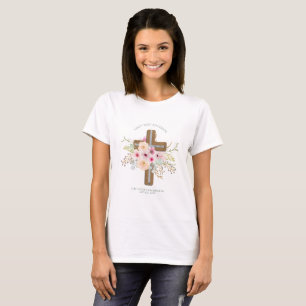 Personalised Holy Communion Floral Cross T-Shirt