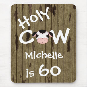 Personalised Holy Cow 60th Birthday Mousepad
