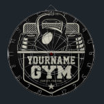 Personalised Home GYM Kettlebell Fitness Trainer  Dartboard<br><div class="desc">Personalised Home GYM Kettlebell Fitness Trainer Weight Lifting design - Customise with your Name or Custom Text!</div>